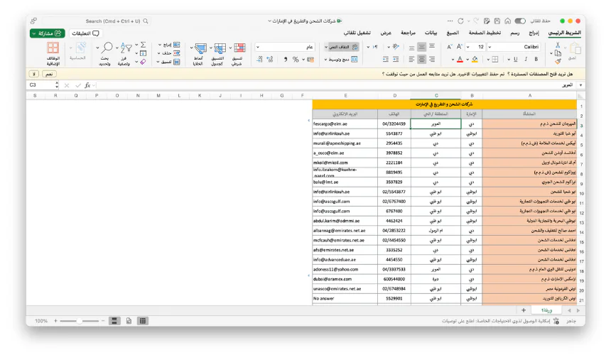 دليل شركات الشحن والتفريغ في الإمارات – يحتوي على بيانات أكثر من 700 شركة مع وسائل التواصل المباشرة