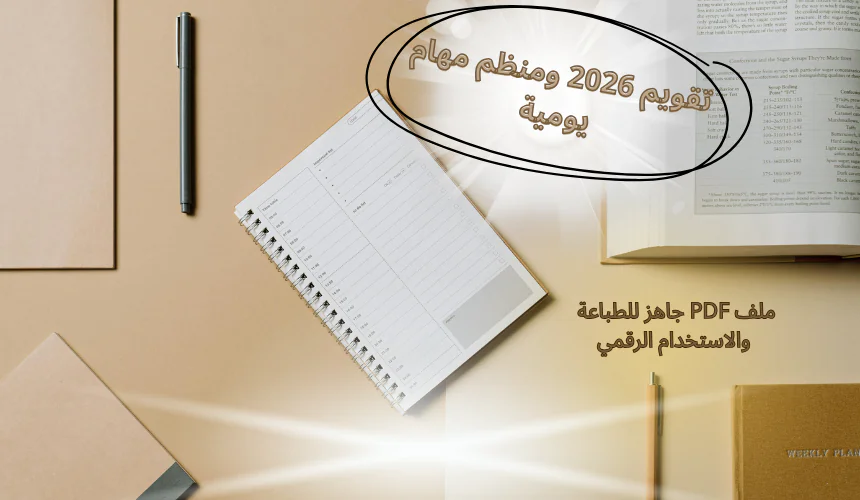 "تقويم 2026 الذكي لإدارة مهامك اليومية